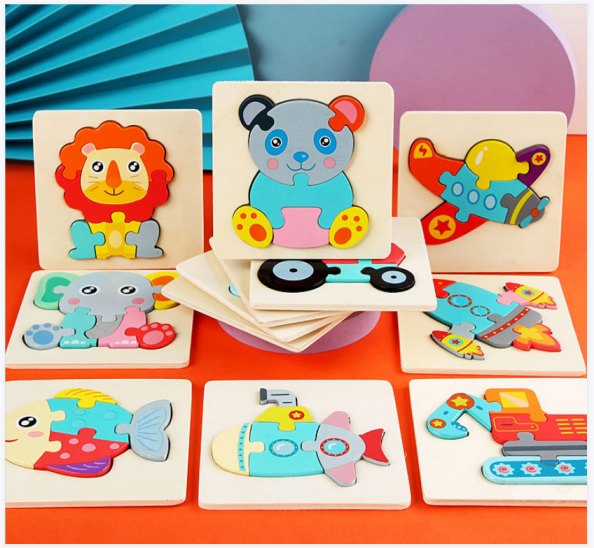 木制拼版积木玩具 