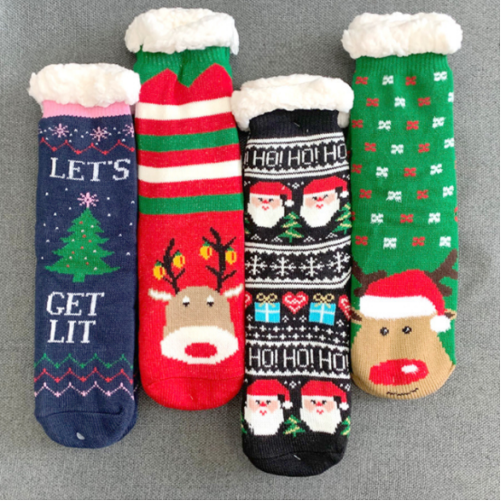 加绒加厚地板袜 