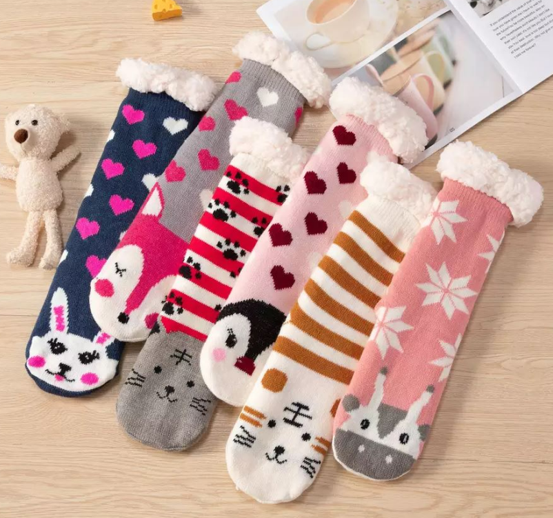 加绒加厚地板袜 