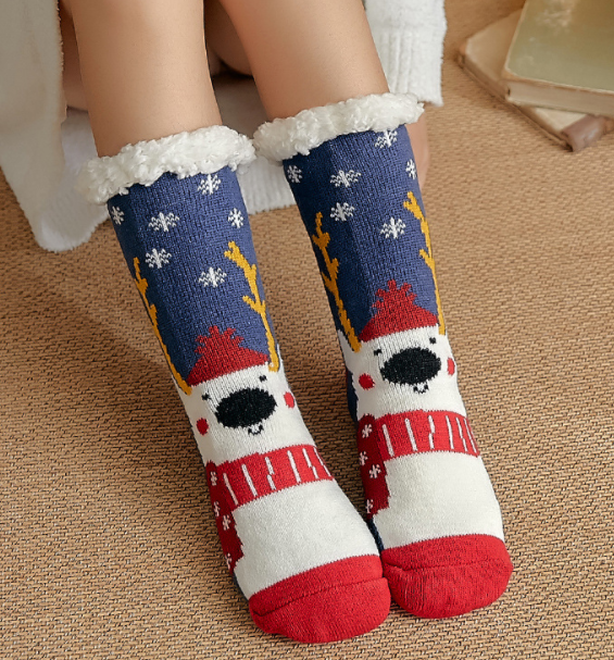 加绒加厚地板袜 