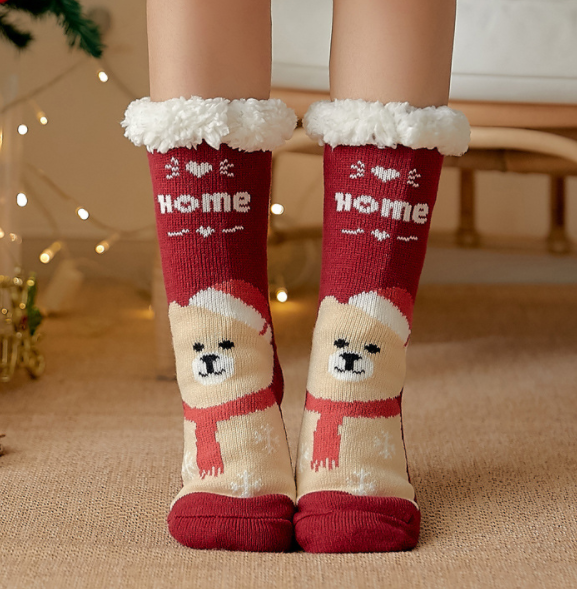 加绒加厚地板袜 