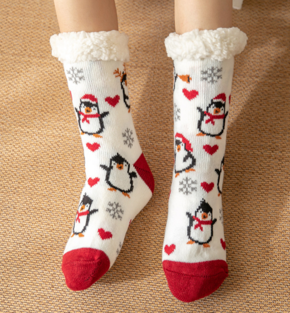 加绒加厚地板袜 