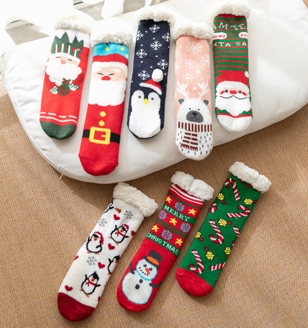 加绒加厚地板袜 