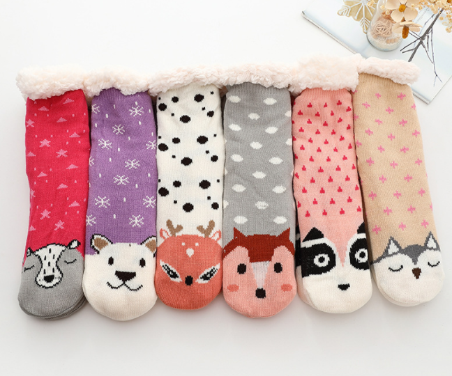 加绒加厚地板袜 