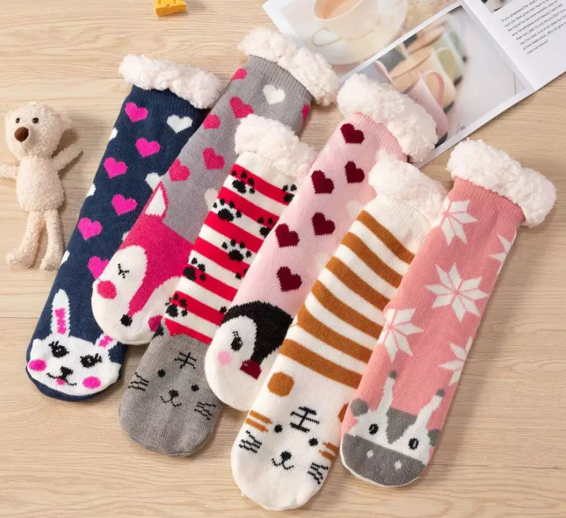 加绒加厚地板袜 