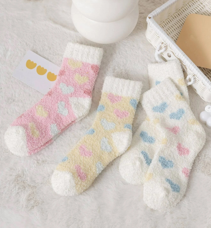 半边绒/珊瑚绒袜子 