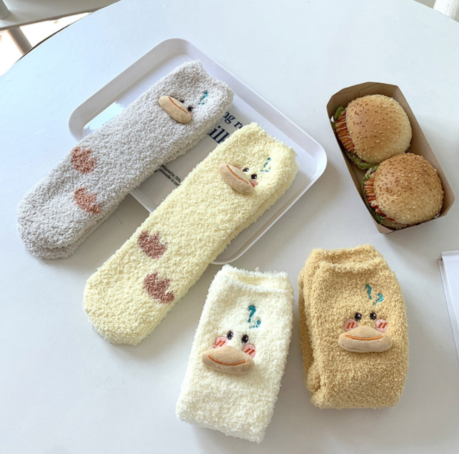 半边绒/珊瑚绒袜子 