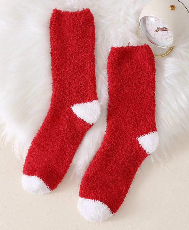 半边绒/珊瑚绒袜子 