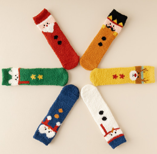 半边绒/珊瑚绒袜子 