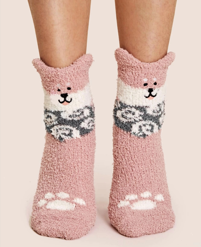 半边绒/珊瑚绒袜子 