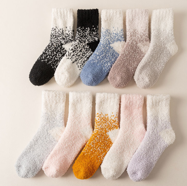 半边绒/珊瑚绒袜子 