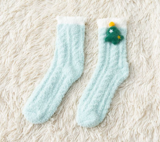 半边绒/珊瑚绒袜子 