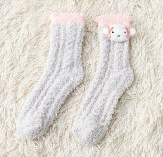 半边绒/珊瑚绒袜子 