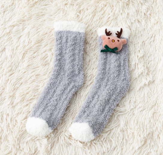 半边绒/珊瑚绒袜子 