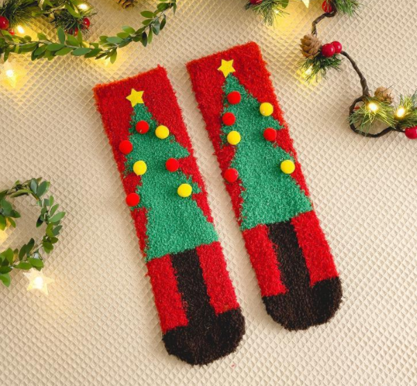 半边绒/珊瑚绒袜子 