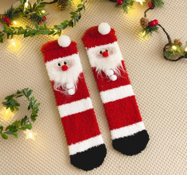 半边绒/珊瑚绒袜子 