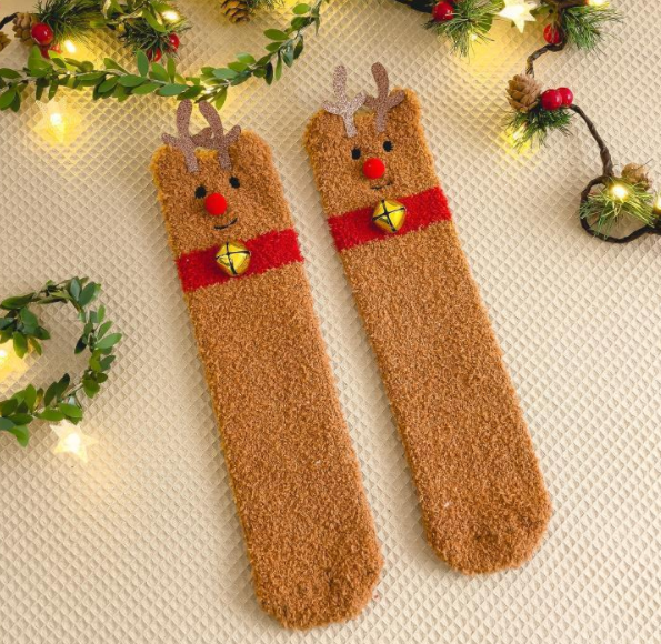 半边绒/珊瑚绒袜子 