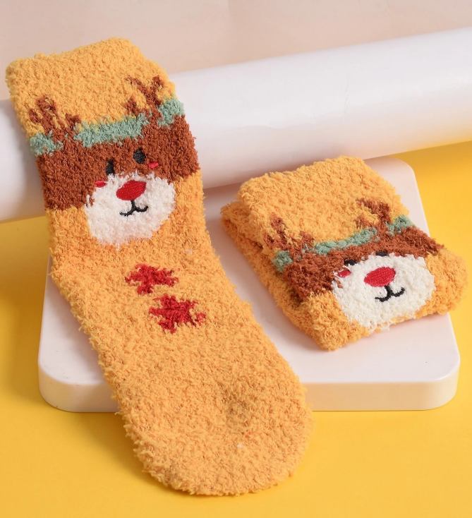 半边绒/珊瑚绒袜子 