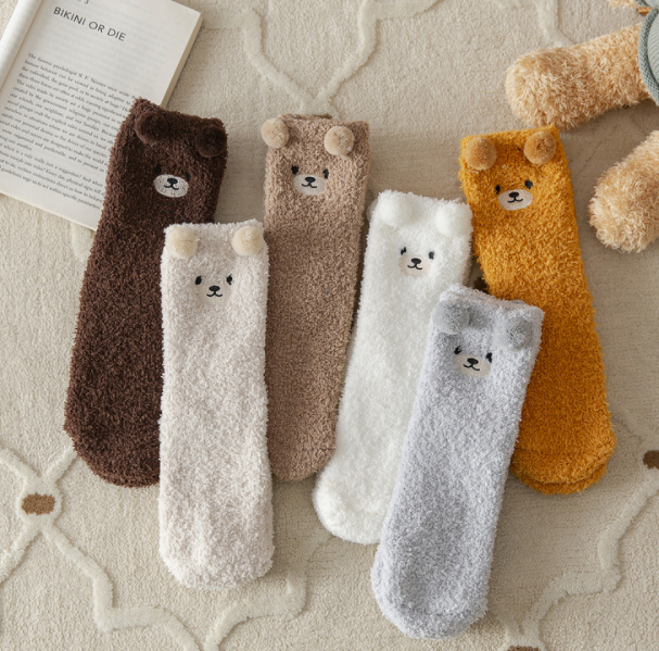 半边绒/珊瑚绒袜子 