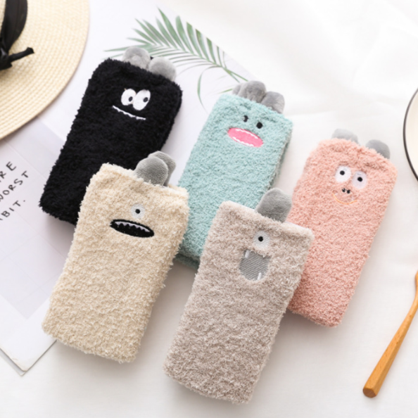 半边绒/珊瑚绒袜子 