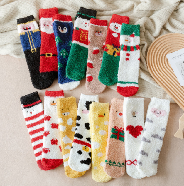 半边绒/珊瑚绒袜子 