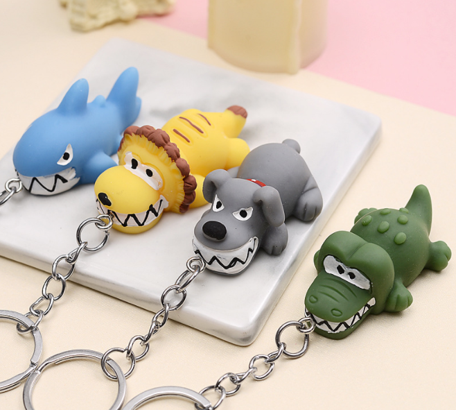 Rubber cartoon key pendant 