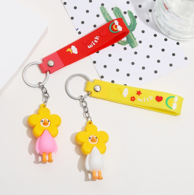 Rubber cartoon key pendant 