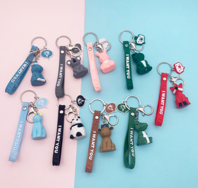 Rubber cartoon key pendant 