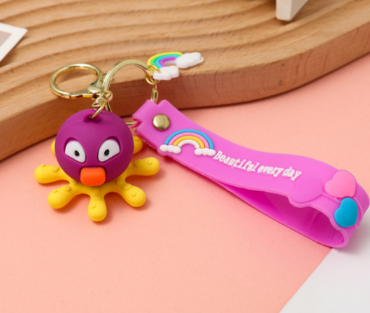 Rubber cartoon key pendant 