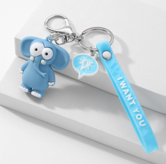 Rubber cartoon key pendant 