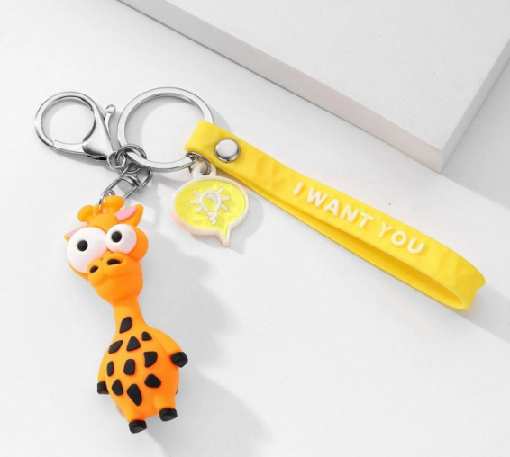 Rubber cartoon key pendant 