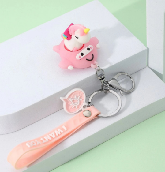 Rubber cartoon key pendant 