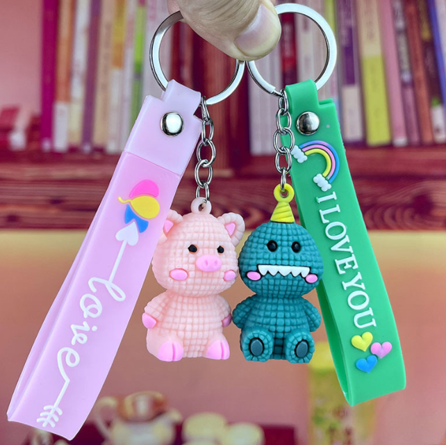 Rubber cartoon key pendant 